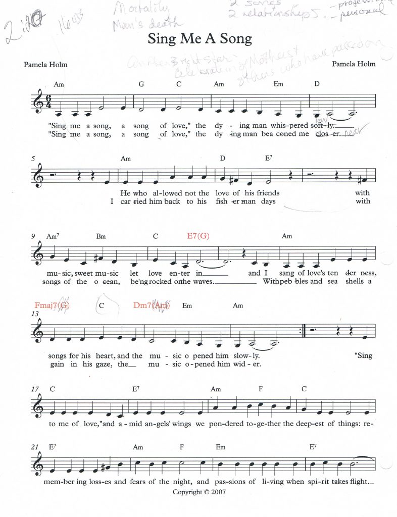 Music for Sing me a Song by Pamela Holm