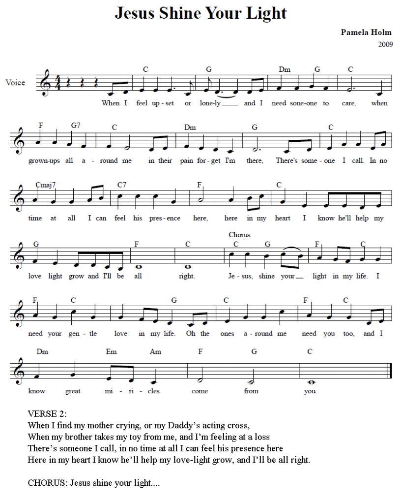 Jesus Shine Your Light by Pamela J Holm - sheet music