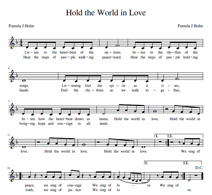 Sheetmusic for Hold the World in Love