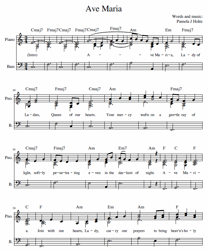 Ave Maria, by Pamela J Holm, p1