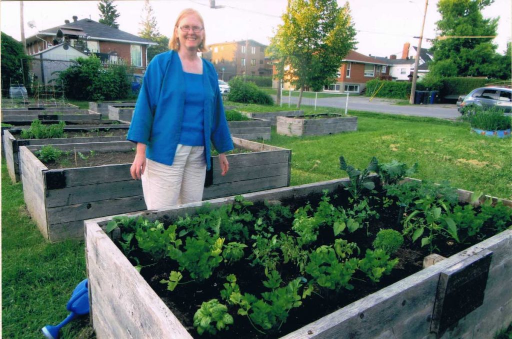 Pamela Holm and her garden bed